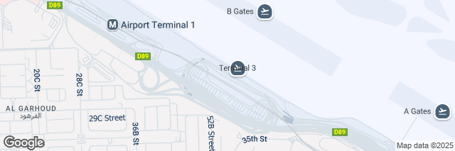 Google Maps Dubai Int. Airport Terminal 3, Airport Road D89 Al Garhoud, . Dubai, United Arab Emirates